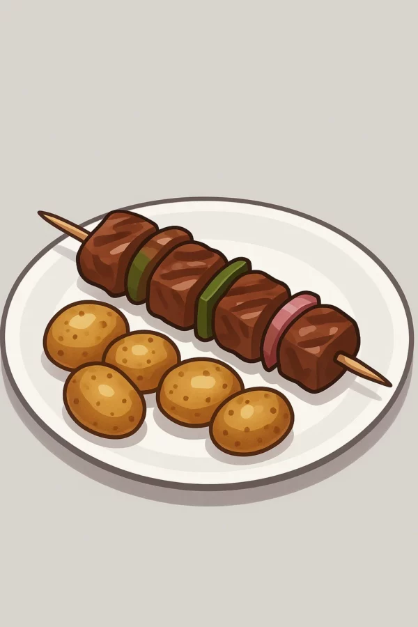Formule Brochette poulet mariné / pommes de terre grenailles
